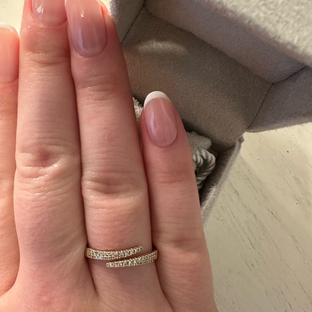 Quince Diamond and 14K Gold Wrap Ring